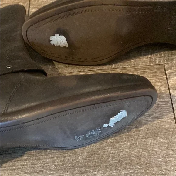 UGG Brown Leather MOTO Boots with Buckle Straps - Picture 11 of 16